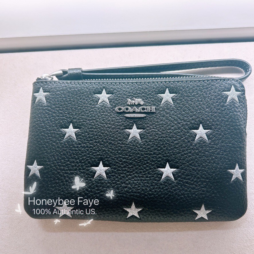NWT COACH Corner Zip Wristlet With Star Print CW865 | eBay