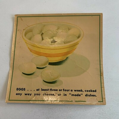 Vintage 1940's Eggs at Least Three Or Four A Week Decal