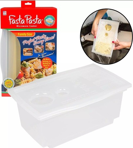 Brand New Microwave Pasta Cooker - The Original Fasta Pasta Clear Family Size XL - 第 1/3 張圖片