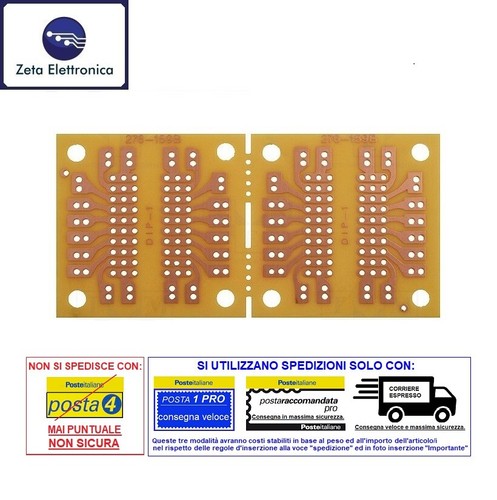 BASETTA MILLEFORI SCHEDA SPERIMENTALE PIASTRA PCB MONOFACCIA VETRONITE DIP - Imagen 2 de 2