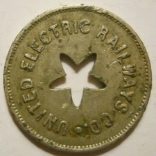 United Electric Railways Co. (Providence, Rhode Island) transit token - RI700E