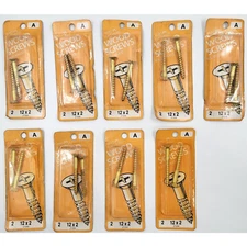 Midwest Fastener #12 X 2" Wood Screws Brass Flat Head Phillips 2 Pk Lot of 9