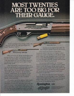 RARE 1980 Remington 870 & 1100 20 Ga Shotgun Print-Ad/ eBay