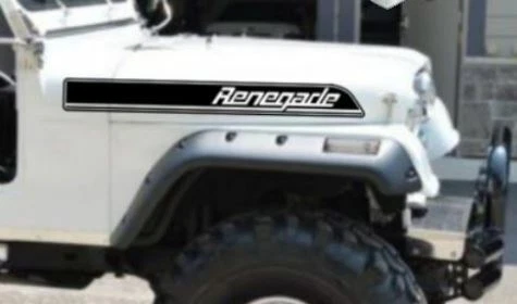 Fits Jeep Wrangler Renegade Hood Side Stripes Graphics Kit CJ, TJ, YJ — 第 3/4 张图片