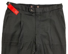 Carolina Herrera Dark Gray Pinstripe Wool Pants Size 36 Made in Portugal