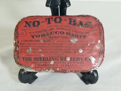 sterling tobacco price Antique Sterling Remedy Co. No-To-Bac Tobacco Habit Cure Advertising Tin
