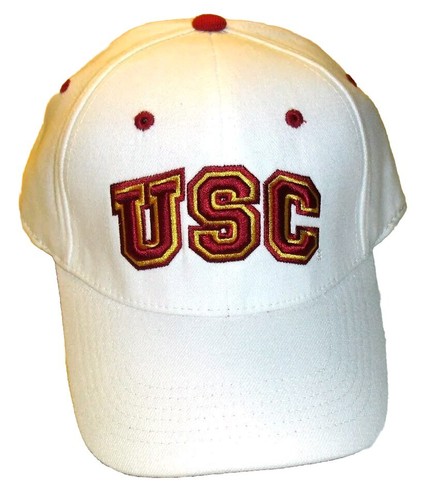 USC Trojans Mens White Stretch Fit One Fit hat cap New Ncaa