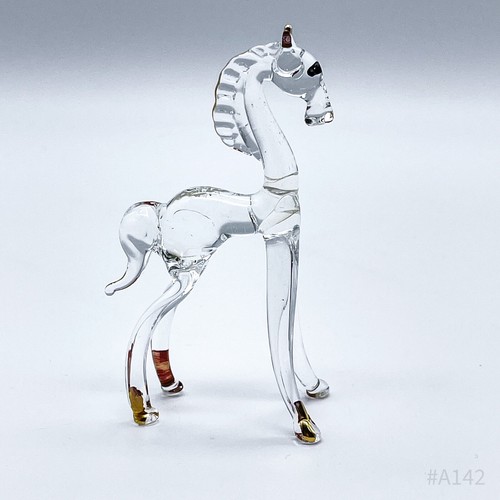 2er Juego Vintage Figuras de Cristal Elefante & Caballo Miniatura Glaskunst - - Picture 8 of 11