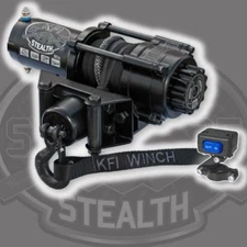 KFI Products Stealth Winch 2500 LB Synthetic Cable Rope ATV UTV Handlebar Switch