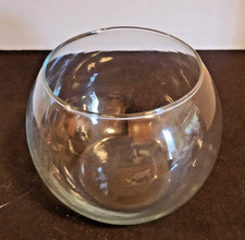 Round Ball Vase 6" Wide 5 Tall Fish Bowl Clear Glass Terrarium Globe