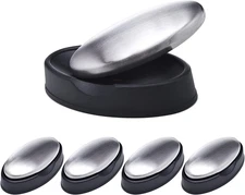 5 Packs Stainless Steel Soap Bar, Magic Metal Odor Remover Rub Away Fish Garlic