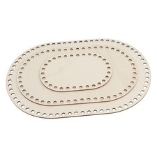 3Pcs Wooden Basket Bottom Oval Blank Solid Crochet Basket Wood Base For DIY