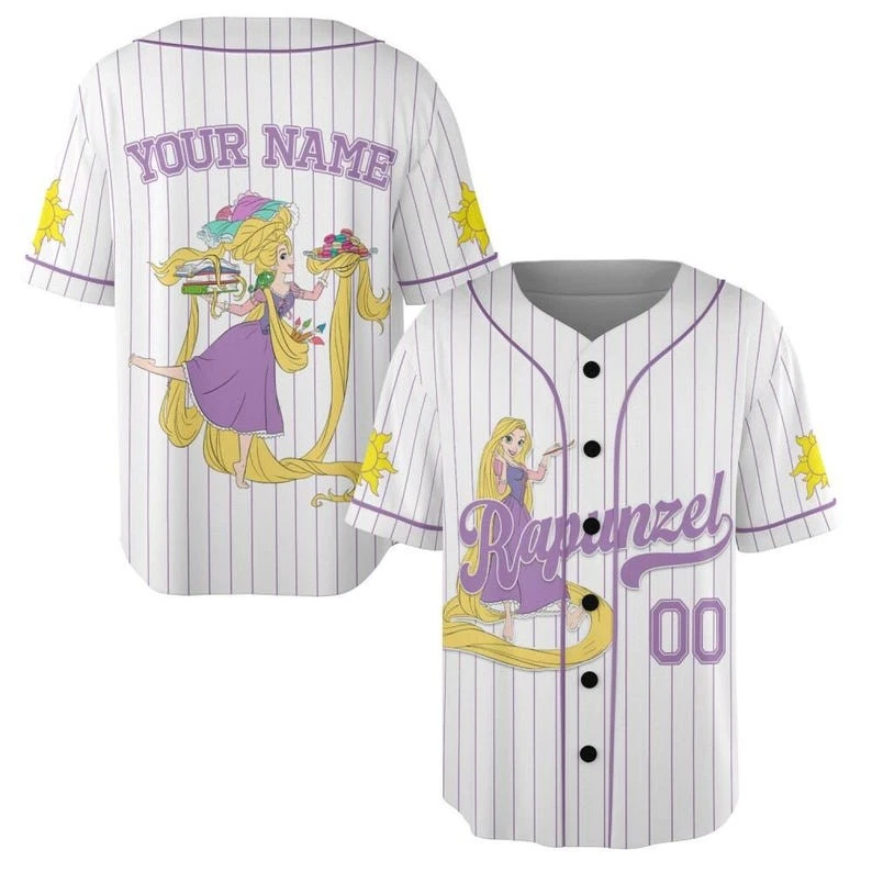 Personalized Funny Princess Rapunzel Tangled Baseball Jersey Shirt