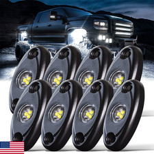 Ledmircy Led Rock Lights White 8Pcs For Off Road Trucks Rzr Boat Car Auto Atv