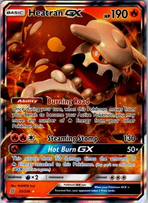 Heatran GX 25/236 Unified Minds Double Rare NM Pokemon TCG