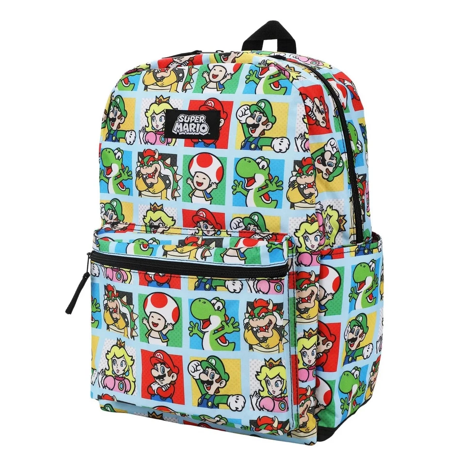 Mochila Super Mario 17" Bolso con Funda Acolchada para Laptop y Correas Reflectantes Nueva Foto 4 de 4