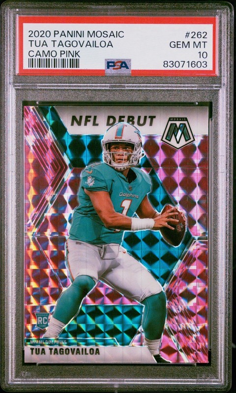 PSA 10 2020 Panini Mosaic Pink Camo Prizm Tua Tagovailoa Rookie GEM MINT 💎