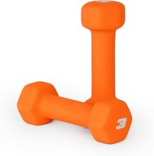 CAP Barbell Neoprene Dumbbell Weights Pairs  Sets  3 lb Pair, Spiced Orange