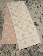 Louis Vuitton Sciarpa Stola Lana 100% Made in Italy Autentica Unisex Marrone