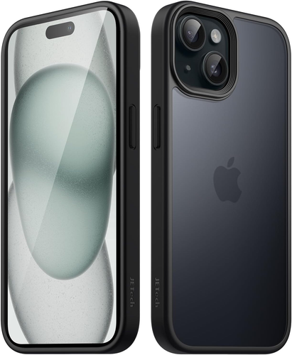 JETech Cover Opaca per iPhone 12/12 Pro 6,1 Pollici, Protezione Anticaduta Antiurto di Grado Militare, Custodia Posteriore Glassata Traslucida, Anti- Impronte (Grigio