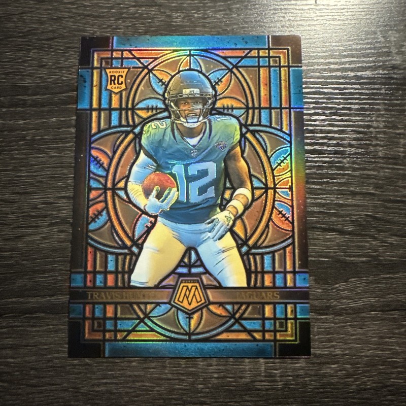 2025 Panini Mosaic Oversized Stained Glass Travis Hunter RC # 12 Jaguars