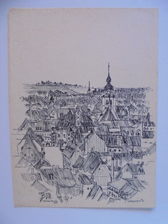Pen drawing Weihsenfels / Weißenfels a/S Ottomar Portius 1931