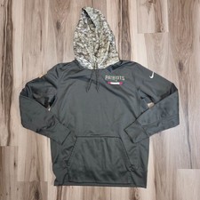 New England Patriots Salute to Service Hoodie Nike On Field Mens Large Green
