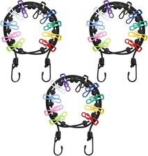 Travel Clothes Line 3 Pack, Portable Elastic Clotheslines for Outdoor Camping...