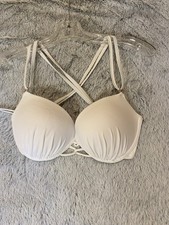 Shade Shore Push-up Bikini Top, White Size 36D Padded Underwire NWOT