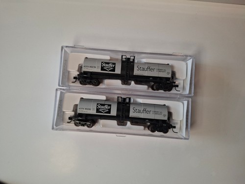 Atlas Spur N Kesselwagen Set 40573 40574 Stauffer Chemical ACFX OVP  | Condition: Gebraucht