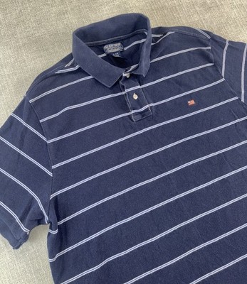 Y2K Polo Jeans Co Ralph Lauren Striped Polo Shirt Men s XL Navy Blue USA Flag RL