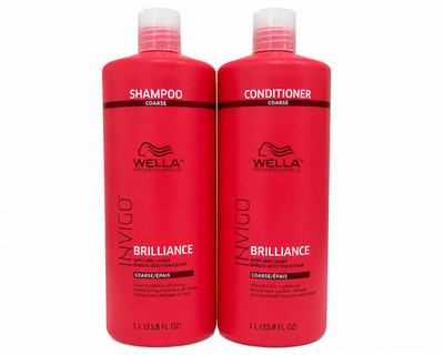Wella Invigo Brilliance Shampoo & Conditioner for Coarse Hair, 33.8 oz -2 PACK-