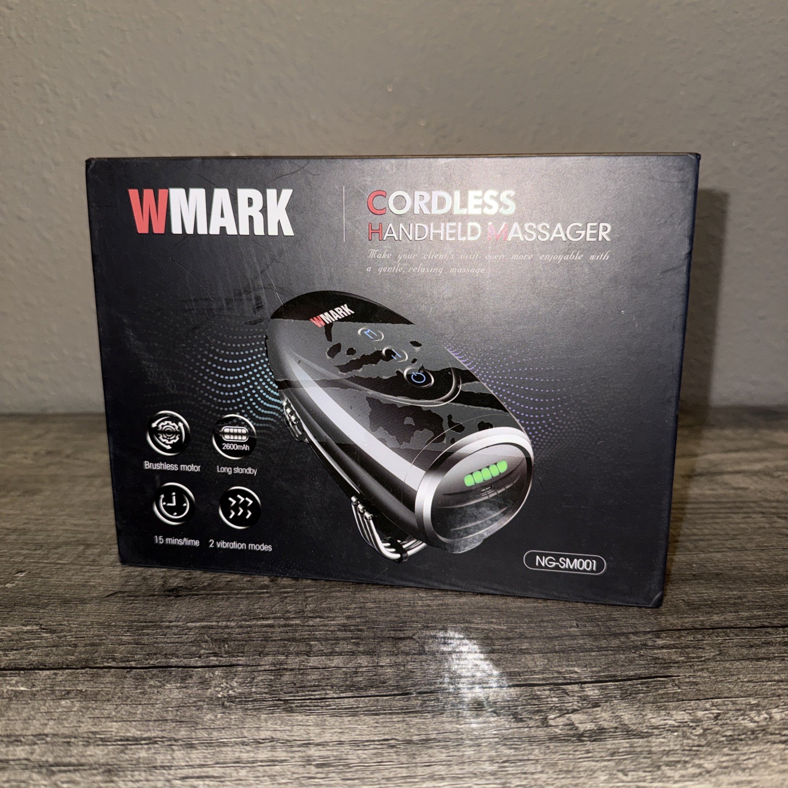 WMARK CORDLESS HANDHELD Massager Silver USB Charge Neck/Legs/Hand/Face