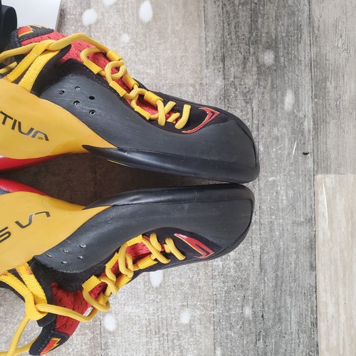 La Sportiva Genius Womens Climbing Shoes Sz 6 Red Black Yellow Lace-Up - Picture 9 of 12