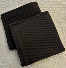 2 Ralph Lauren SPENCER Matelasse Euro Shams~ Dark Chocolate