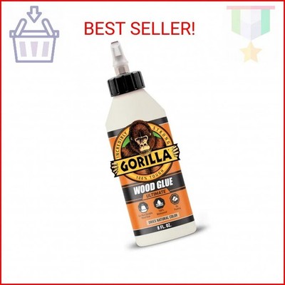 Gorilla Ultimate Waterproof Wood Glue, Natural Wood Color, 8 Ounce (Pack of 1)