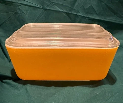 Vintage 1960’s Pyrex Marigold 502 1-1/2 PT Refrigerator Dish Ribbed Lid