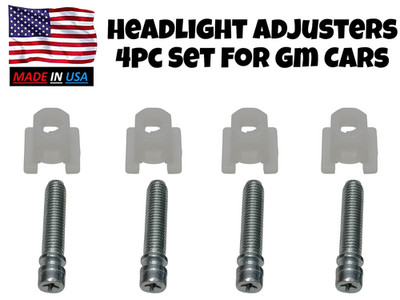 60-90 GM Headlight Head Light Lamp Adjuster Adjusting Screw Bolt & Nut 4pcs F