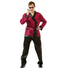 Playboy Hugh Hefner Adult Costume Red Black Robe Belt Pants Mens Size XL NWT