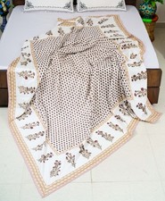 Handmade Cotton Quilt, King Queen Twin Size Blanket Throw Bedding