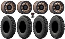 KMC Aztec Beadlock 15" Wheels Bronze +0mm 33" MotoRally Tires Textron Wildcat XX