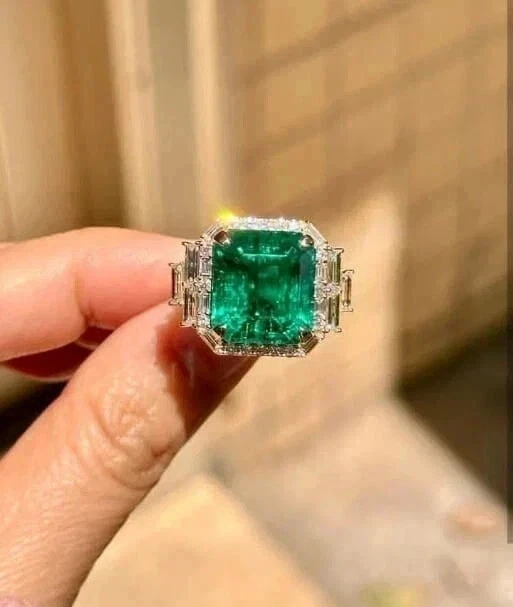 Bague Victorienne En Argent/vermeil Sertie D'émeraudes, Rubis Et Zircons - Taille 57