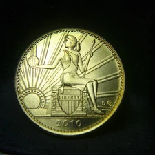 Daniel Carr - USNA 2010 Concept Trade Dollar - Seated Liberty - Satin Brass