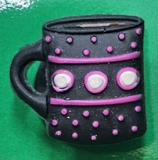 Black Coffee Mug 2006-08 Authentic Jibbitz Croc Shoe Charm Combined Shipping 38