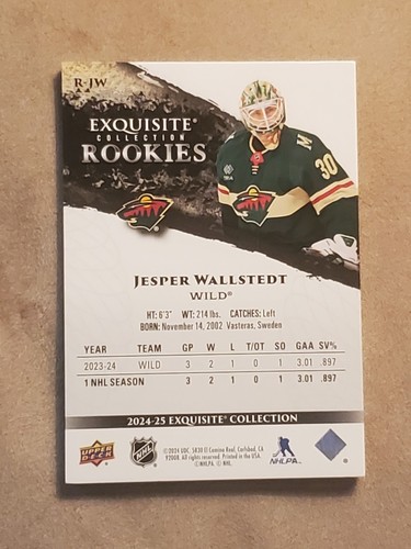 2024-25 EXQUISITE COLLECTION ROOKIES GOLD #R-JW JESPER WALLSTEDT /99 - Picture 2 of 4