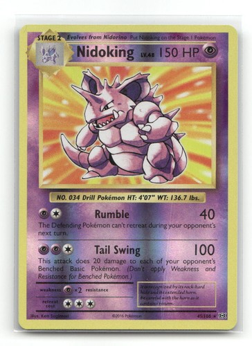 Nidoking 45/108 Rare Evolutions Pokemon Reverse Holo LP