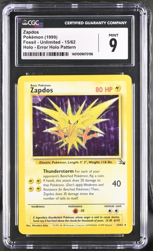 Zapdos (Unlimited) graded CGC 9 for sale on eBay