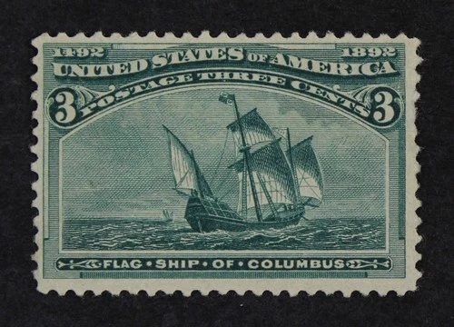 CKStamps: US Stamps Collection Scott#232 3c Columbian Mint H OG Tiny Thin