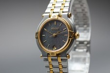 [Near MINT] Vintage GUCCI 9000L Silver Black Dial 25mm Quartz Women's Watch