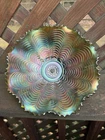Northwood Carnival Glass Emerald Green Nippon Fluted 8 1/2 In.Bowl Excellent